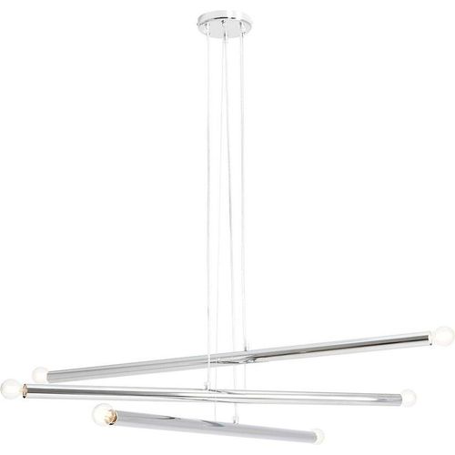 Hängeleuchte Metall 100 cm breit H: max. 105 cm Chrom E14 Retro Pendelleuchte