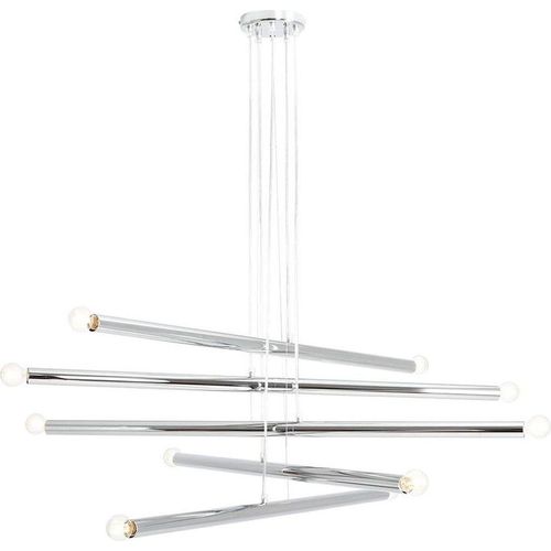 Hängelampe Metall E14 B: 100 cm H: max. 105 cm Chrom Retro Pendelleuchte