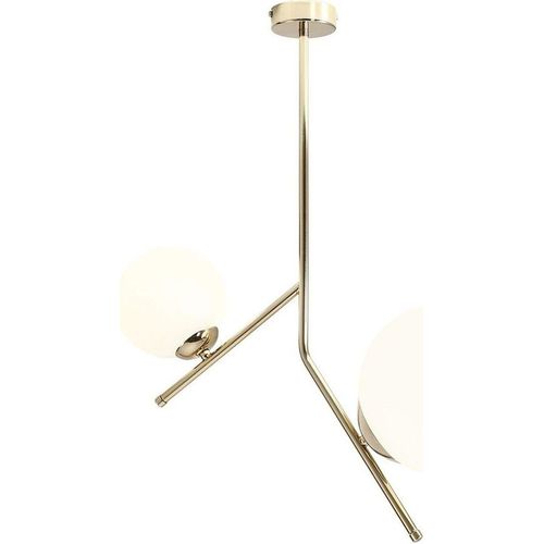 Deckenlampe Glas Metall E14 in Gold Weiß Kugel Schirm Modern Deckenleuchte