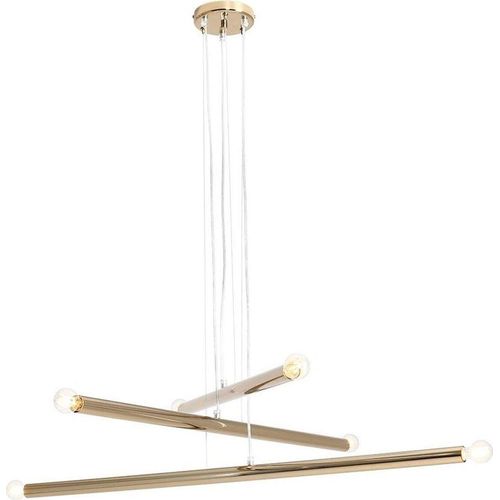 Hängeleuchte Metall E14 B: 100 cm H: max. 105 cm in Gold Retro Hängelampe