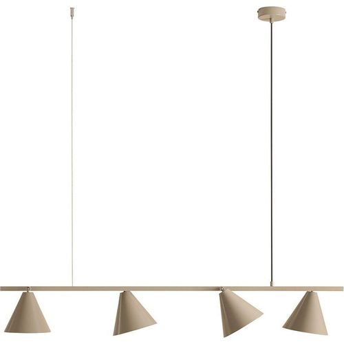 Hängelampe Metall E27 H: max. 120 cm Beige 4-flammig länglich Pendelleuchte