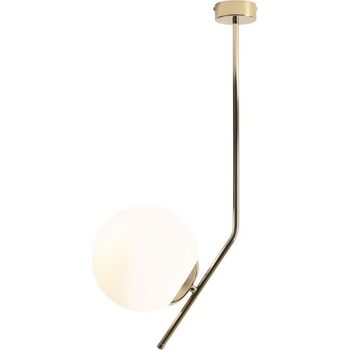 Deckenlampe Metall Glas E27 in Gold Weiß Kugel Schirm Modern Deckenleuchte