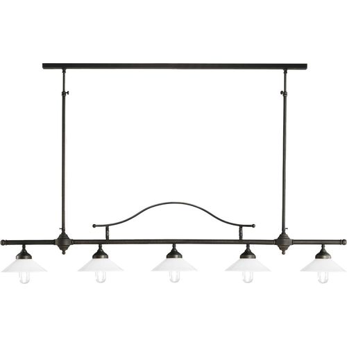 Deckenlampe Messing Glas E27 in Bronze dunkel matt Weiß länglich Rustikal