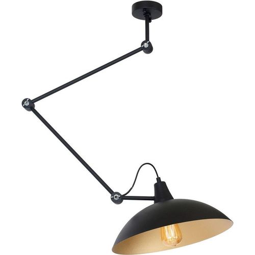 Deckenleuchte Metall E27 Gelenkarm in Schwarz Gold