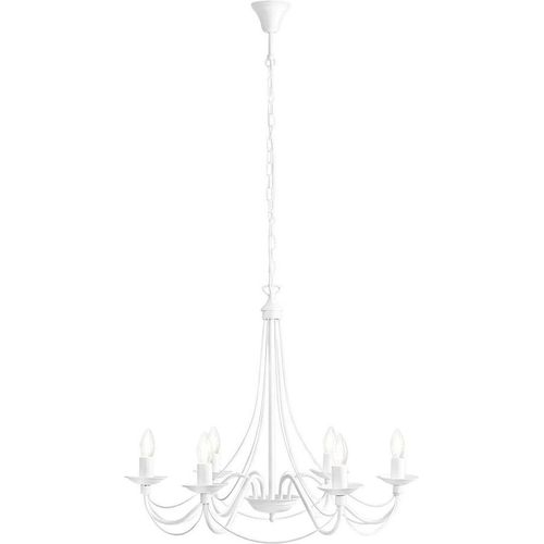 Pendelleuchte Metall 65 cm breit H: max. 108 cm Weiß E14 rund Klassisch Hängelampe