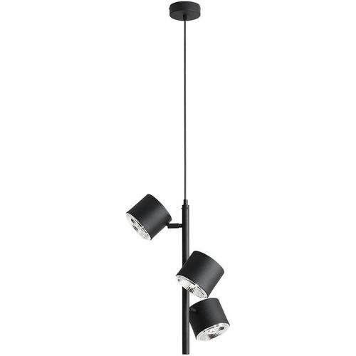 Pendelleuchte Metall GU10 B: 32 cm H: max. 120 cm Schwarz 3-flammig rund