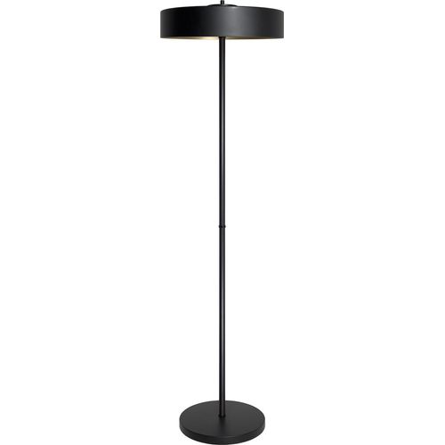 Stehleuchte Echt-Messing Gusseisen E14 148,5 cm hoch in Schwarz matt Gold 3-flammig rund Retro Stehlampe