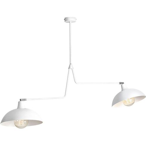 Deckenleuchte Metall Weiß E27 2-flammig Deckenlampe