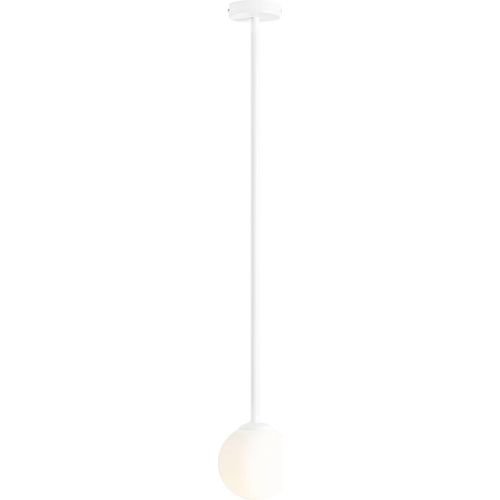 Deckenlampe Metall Glas B: 14 cm Weiß E14 rund Kugel Schirm Modern Deckenleuchte