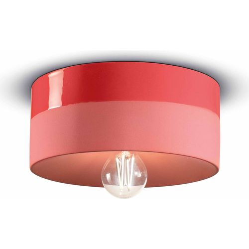 Deckenleuchte Keramik E27 rund Ø 25 cm Koralle Retro Keramiklampe