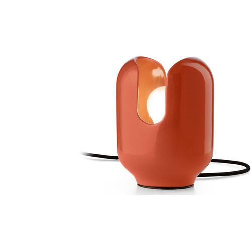 Tischlampe Keramik 20 cm Orange E27 Retro Design Keramiklampe