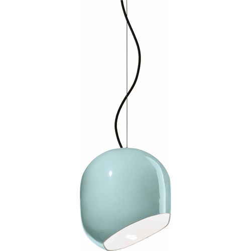 Hängelampe Keramik E27 H: max. 150 cm Hellblau rund Retro Design Keramiklampe