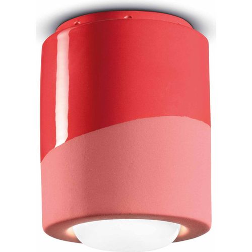 Deckenspot Aufputz Keramik E27 rund Ø 12,5 cm Koralle Retro Keramiklampe