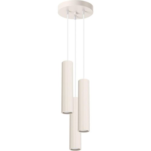 Hängeleuchte Aluminium 19,5 cm breit H: max. 108 cm Creme GU10 3-flammig Modern Pendelleuchte