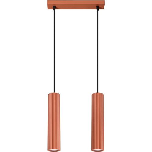 Pendelleuchte Aluminium H: max. 90 cm Ockerrot GU10 2-flammig länglich Modern Hängeleuchte