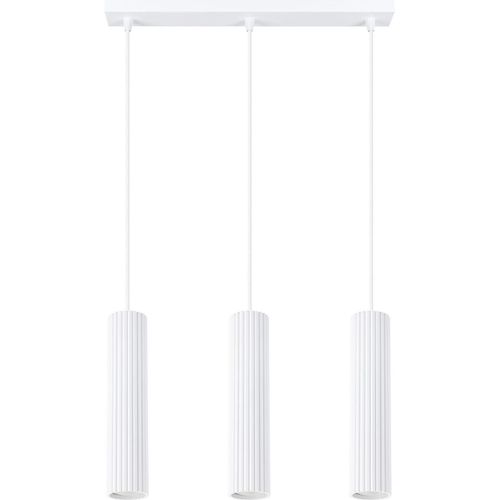 Hängelampe Aluminium H: max. 98 cm Weiß GU10 3-flammig länglich Modern Hängeleuchte
