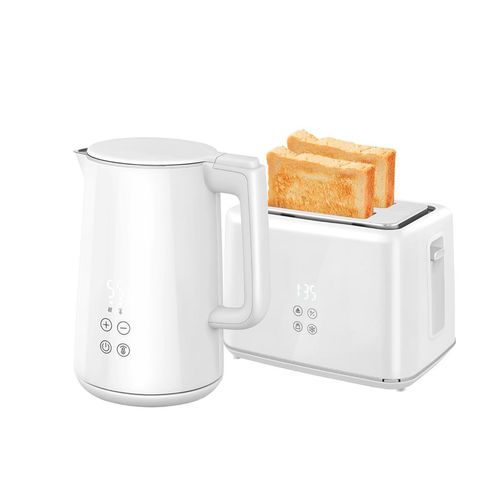 Wasserkocher Toaster Set mit 1,5L Wasserkocher und 2 Toastscheiben Frühstücksset 2200W Weiß