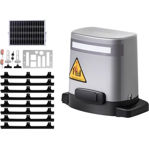 280W Schiebetorantrieb 800kg - Solarbetriebener Hoftorantrieb - Automatischer Toröffner 20m - Torantrieb mit Solarpanel