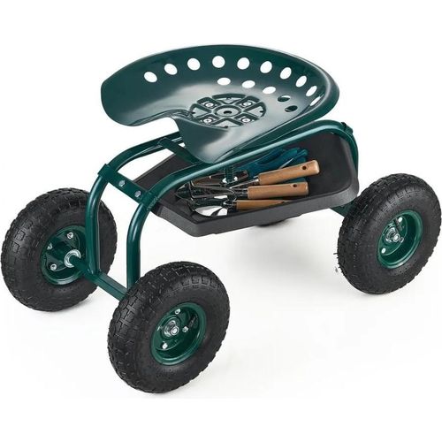 Fahrbarer Gartenrollsitz - All-Terrain-Räder - Maße: 800x487x460/540mm - Praktischer Helfer im Garten - Arbeiten ohne Rückenschmerzen