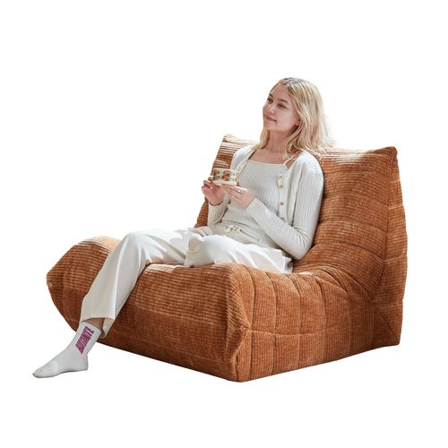 AIORBER Modernes Bodensofa Sitzsack Sofa mit Memory Schaum, Togo Sofa Stuhl, ergonomisch und platzsparend für Wohnzimmer & Schlafzimmer, Orange