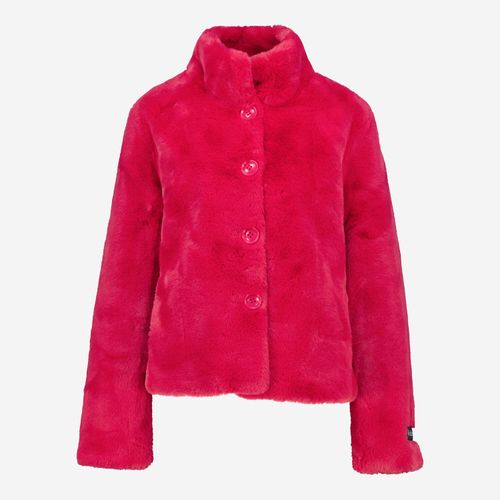 Pinkfarbene Jacke aus Kunstfell