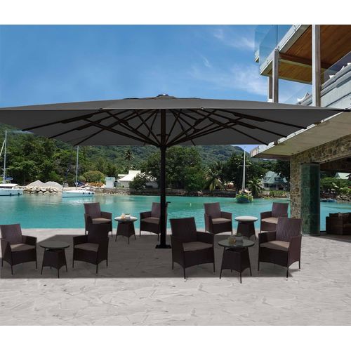 Gastronomie-Luxus-Sonnenschirm MCW-D20, XXL-Schirm Marktschirm, 5x5m (Ø7,2m) Polyester/Alu 90kg anthrazit