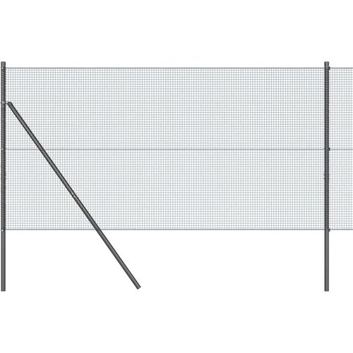 vidaXL Zaun mit Pfosten Grau 1.4 x 25 m Stahl