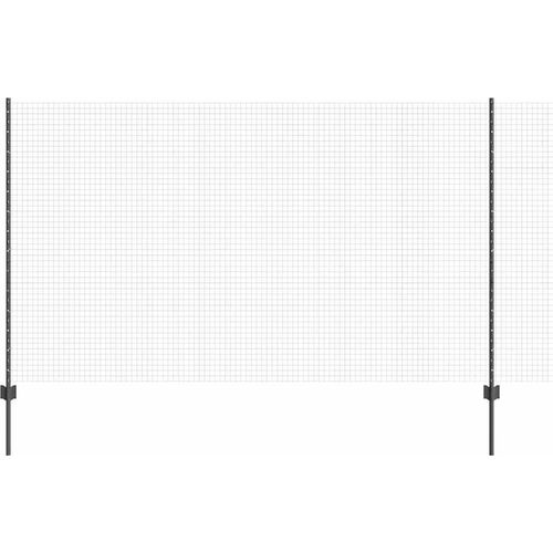 vidaXL Zaun mit Pfosten Grau 1.4 x 25 m Stahl