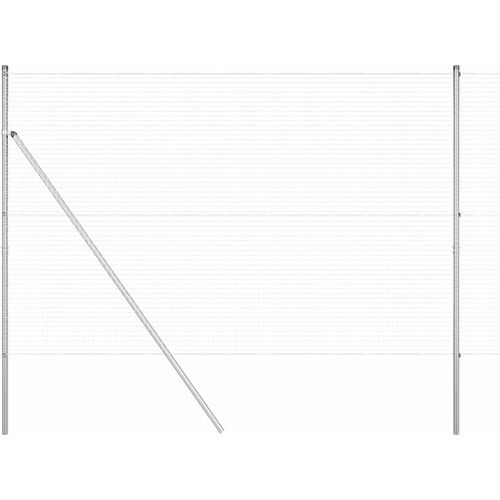 vidaXL Zaun mit Pfosten Silber 1.6 x 25 m Stahl