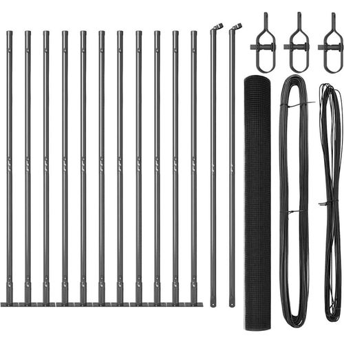 vidaXL Zaun mit Pfosten Grau 1.6 x 25 m Stahl