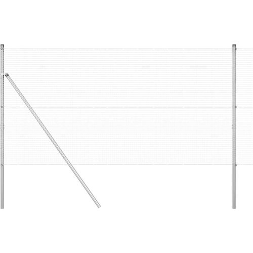vidaXL Zaun mit Pfosten Silber 1.4 x 25 m Stahl
