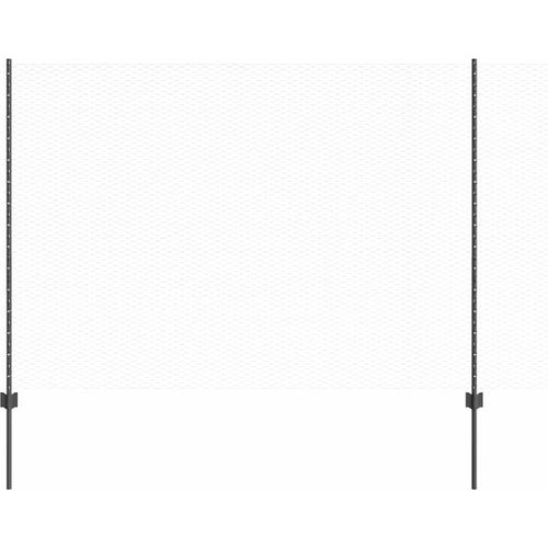 vidaXL Zaun mit Pfosten Grau 1.6 x 100 m Stahl