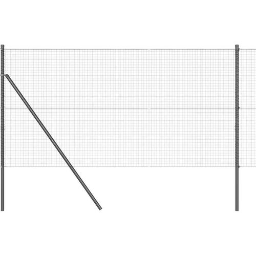vidaXL Zaun mit Pfosten Grau 1.2 x 25 m Stahl