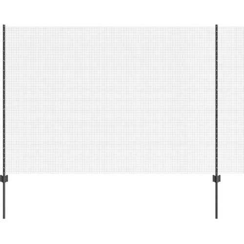 vidaXL Zaun mit Pfosten Grau 1.6 x 25 m Stahl