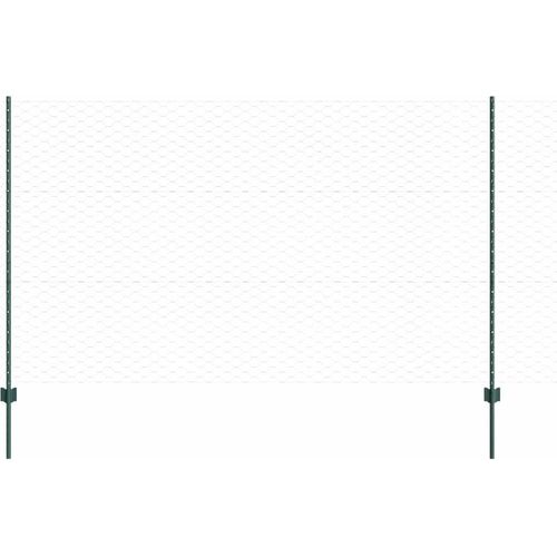 vidaXL Zaun mit Pfosten Grün 1.4 x 50 m Stahl