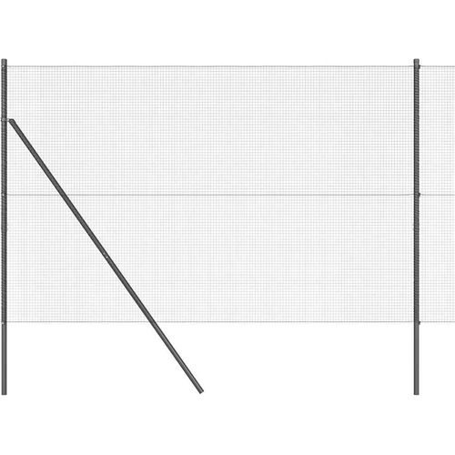 vidaXL Zaun mit Pfosten Grau 1.6 x 25 m Stahl