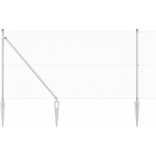 vidaXL Zaun mit Pfosten Silber 1.4 x 10 m Stahl