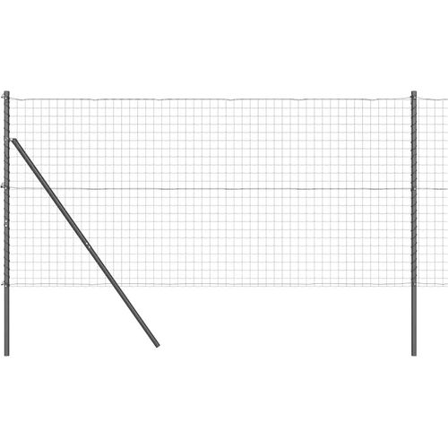 vidaXL Zaun mit Pfosten Grau 1.2 x 25 m Stahl