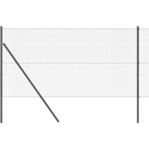 vidaXL Zaun mit Pfosten Grau 1.4 x 25 m Stahl