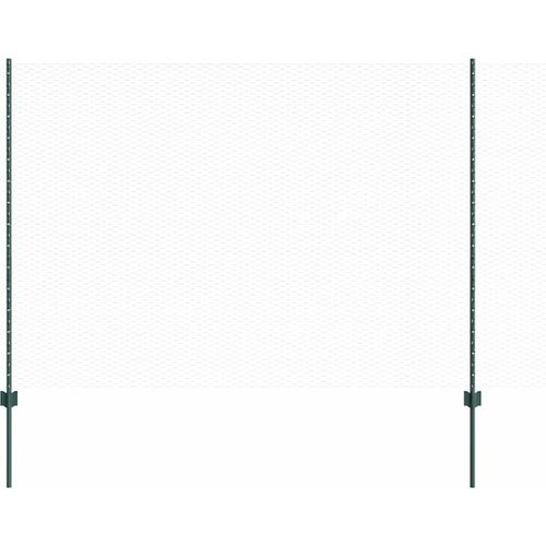 vidaXL Zaun mit Pfosten Grün 1.6 x 100 m Stahl