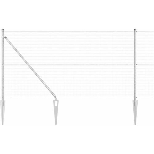 vidaXL Zaun mit Pfosten Silber 1.4 x 50 m Stahl
