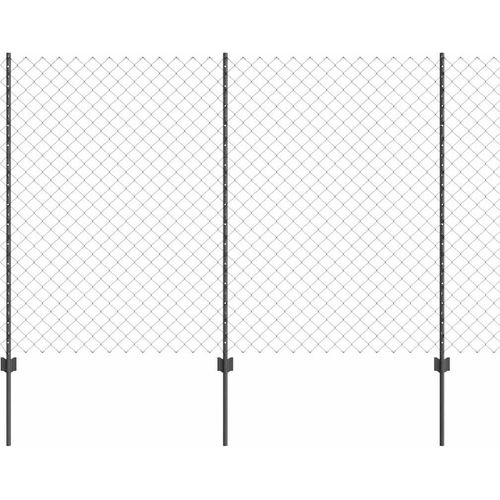 vidaXL Zaun mit Pfosten Grau 1.6 x 10 m Stahl