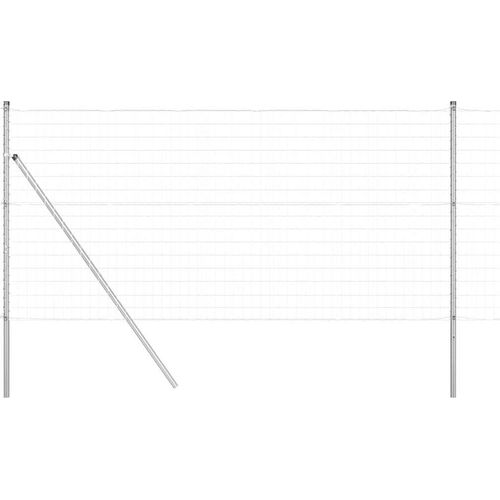 vidaXL Zaun mit Pfosten Silber 1.4 x 10 m Stahl