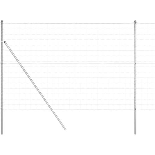 vidaXL Zaun mit Pfosten Silber 1.6 x 10 m Stahl