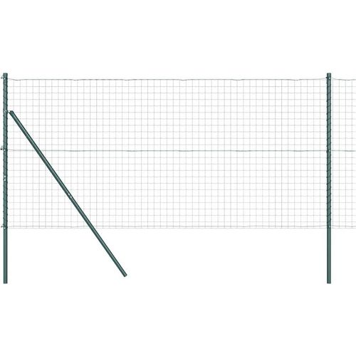 vidaXL Zaun mit Pfosten Grün 1.4 x 10 m Stahl