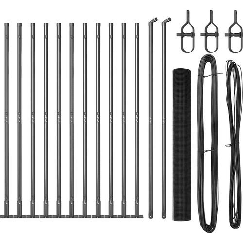 vidaXL Zaun mit Pfosten Grau 1.2 x 25 m Stahl