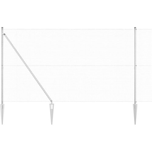 vidaXL Zaun mit Pfosten Silber 1.6 x 25 m Stahl