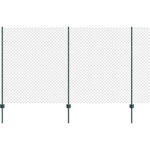 vidaXL Zaun mit Pfosten Grün 1.4 x 10 m Stahl