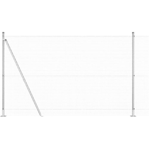vidaXL Zaun mit Pfosten Silber 1.6 x 10 m Stahl