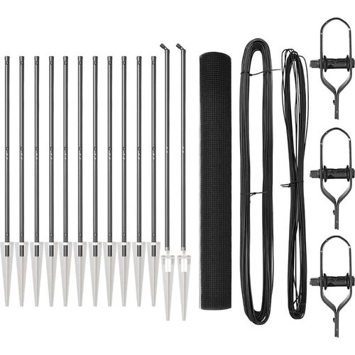vidaXL Zaun mit Pfosten Grau 1.4 x 25 m Stahl